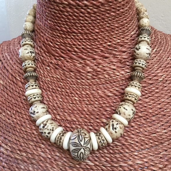 Napier Carved Bead Necklace - Picture 2 of 3